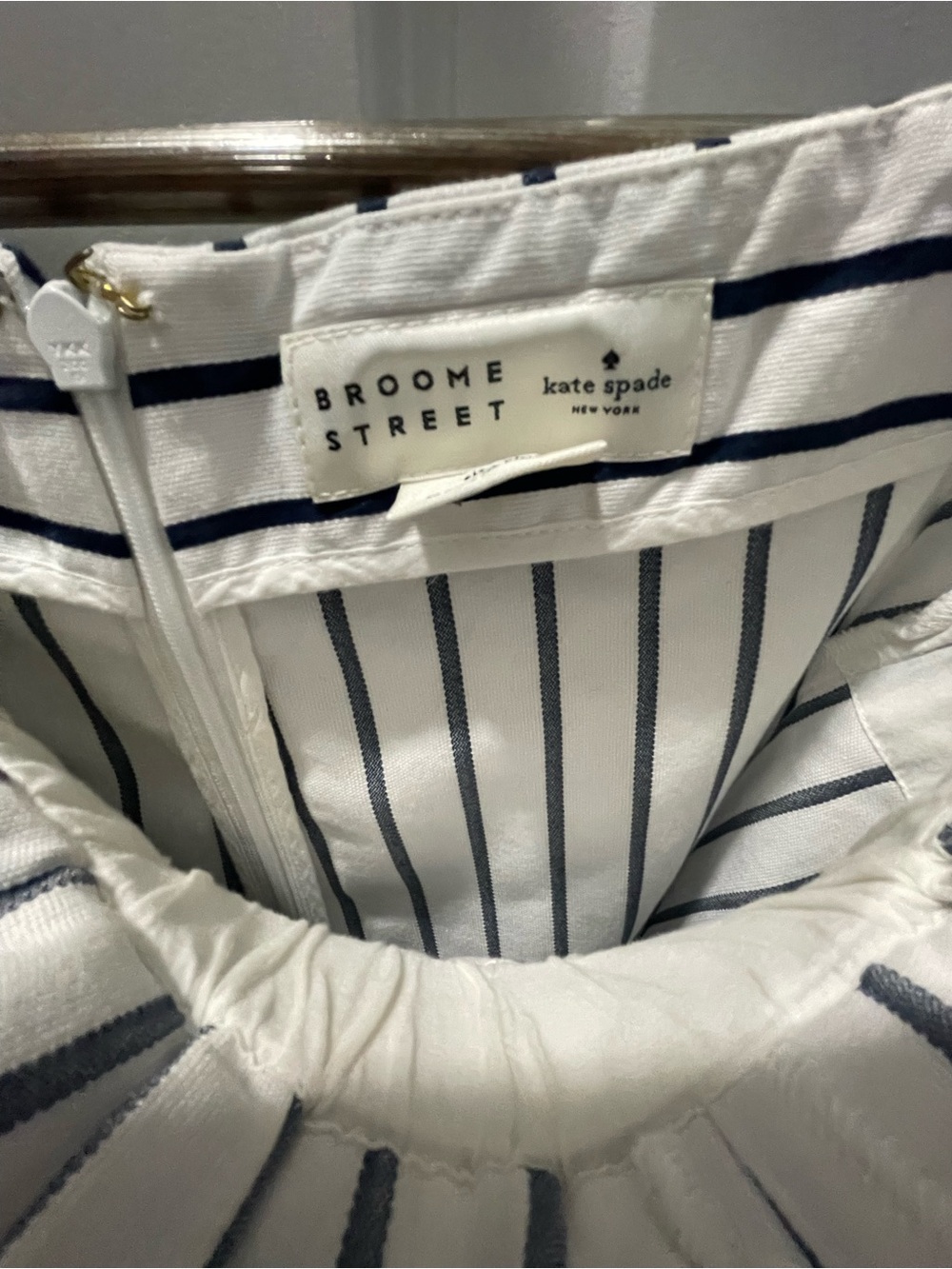 Striped White and Navy Women’s Skirt Kate Spade - Picture 4 of 6